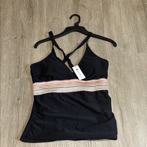 ***2/$15*** Black Tankini Top with Multicolor Band